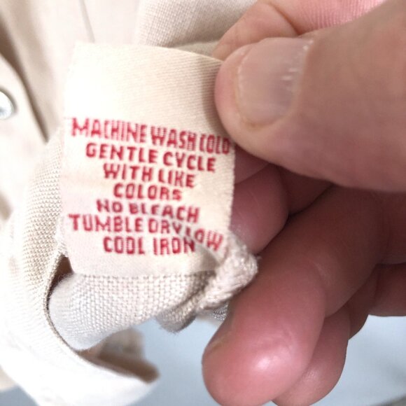 Bleu Jeans Jacket Womens Extra Large Tan 100% Linen Trucker Airy Beach Boho - Picture 6 of 16